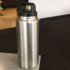 36 oz Silver Yeti Bottle with screw top